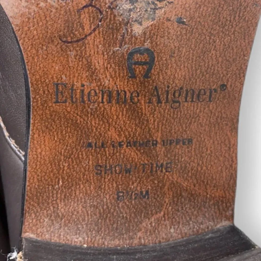 Etienne Aigner Showtime Ankle Boots Brown‎ Leather Women's 8.5